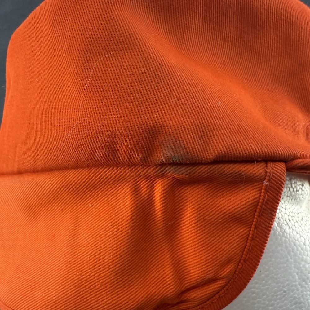 Vintage Golden Harvest Hat Cap Ear Flaps Trapper Orange Fitted 7 K-Brand - Picture 8 of 13